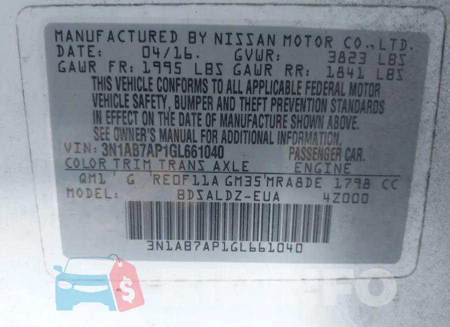 3N1AB7AP1GL661040 Photo# 9