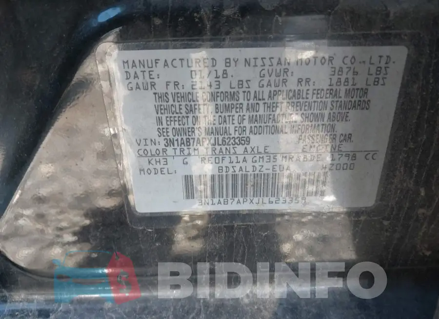 3N1AB7APXJL623359 Photo# 9