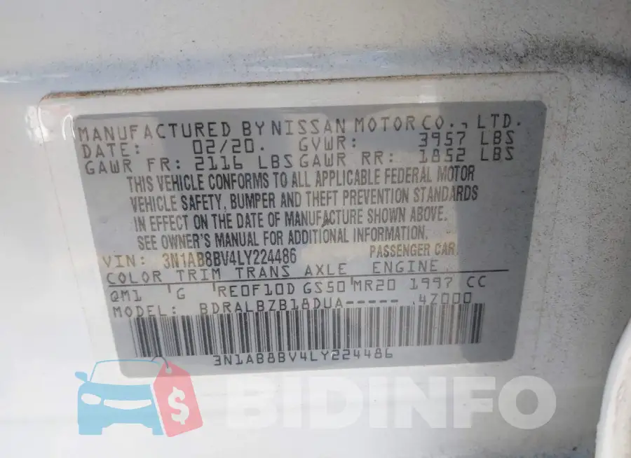 3N1AB8BV4LY224486 Photo# 9