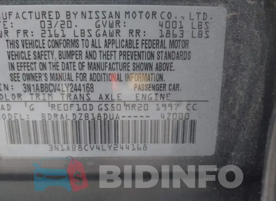 3N1AB8CV4LY244168 Photo# 9