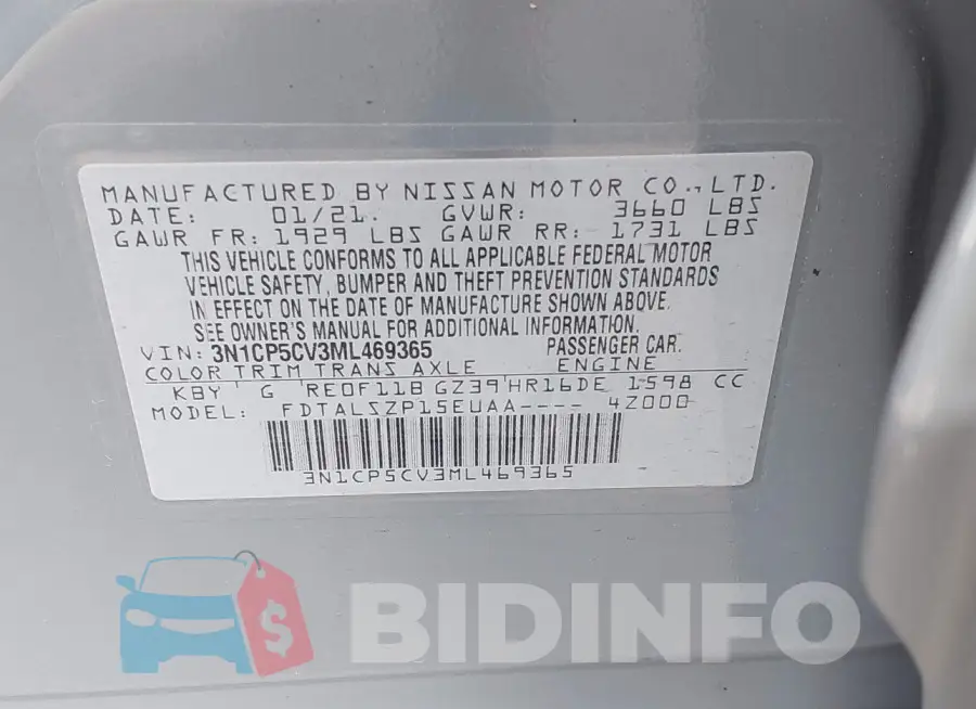 3N1CP5CV3ML469365 Photo# 9