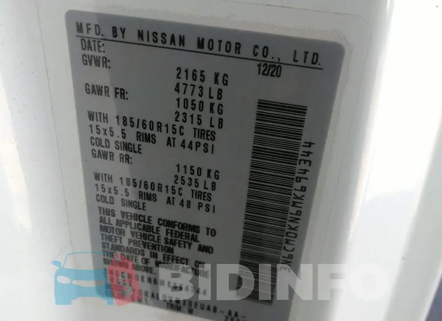 3N6CM0KN6MK694344 Photo# 9
