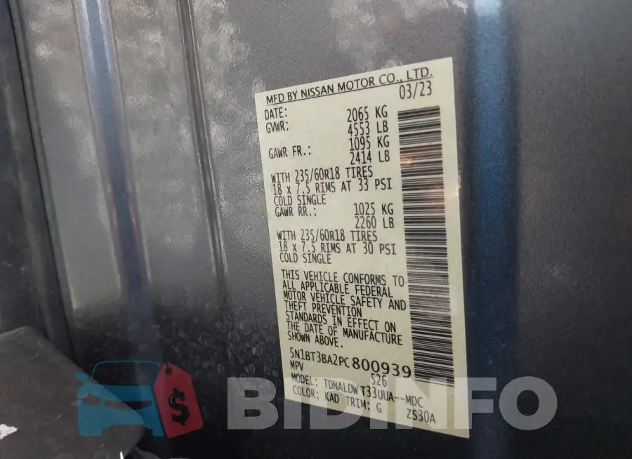 5N1BT3BA2PC800939 Photo# 9