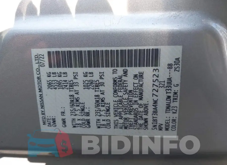 5N1BT3BA4NC727523 Photo# 9
