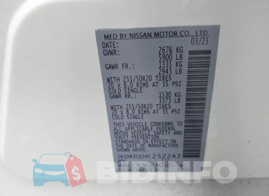 5N1DR3CD5PC252242 Photo# 9