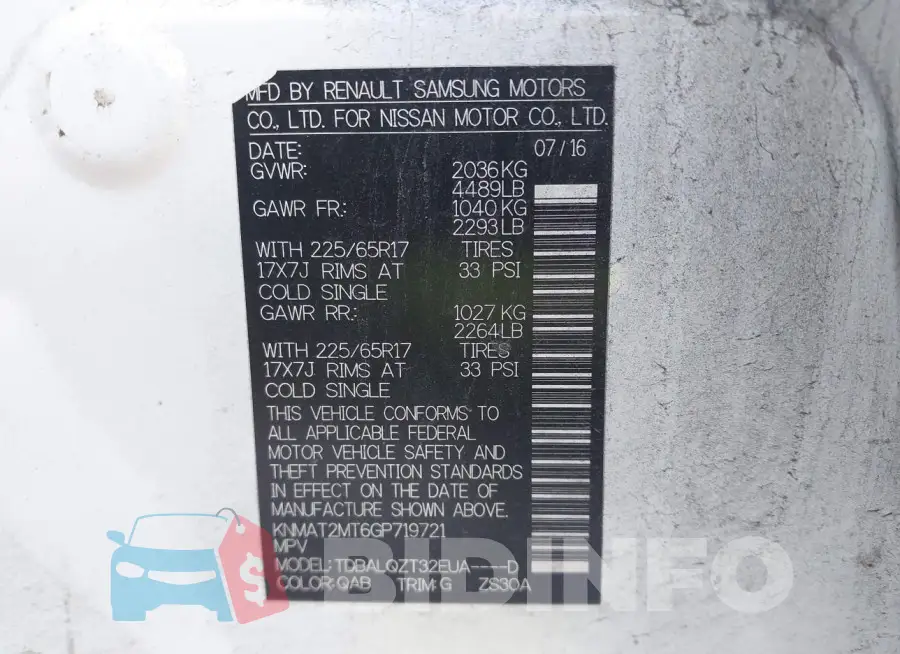 KNMAT2MT6GP719721 Photo# 9