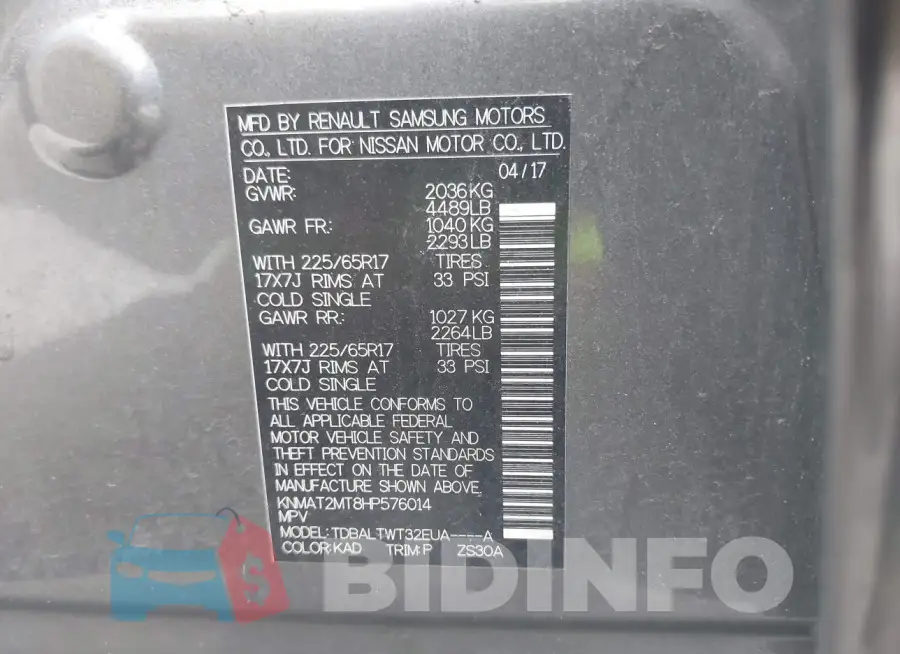 KNMAT2MT8HP576014 Photo# 9