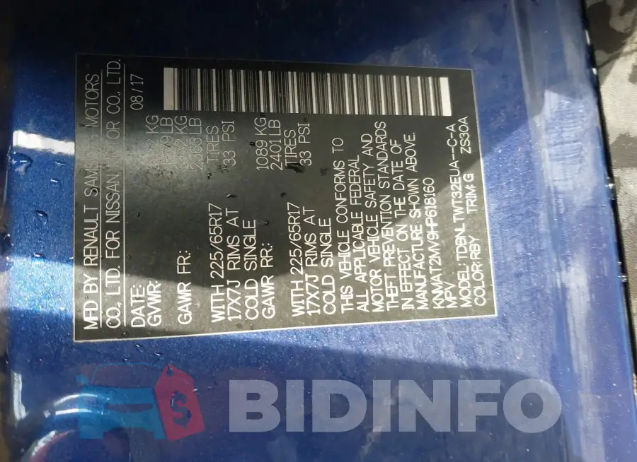 KNMAT2MV9HP618160 Photo# 9