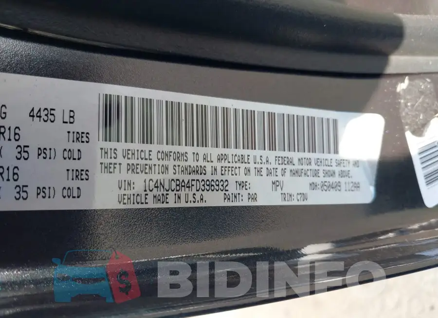1C4NJCBA4FD396932 Photo# 9