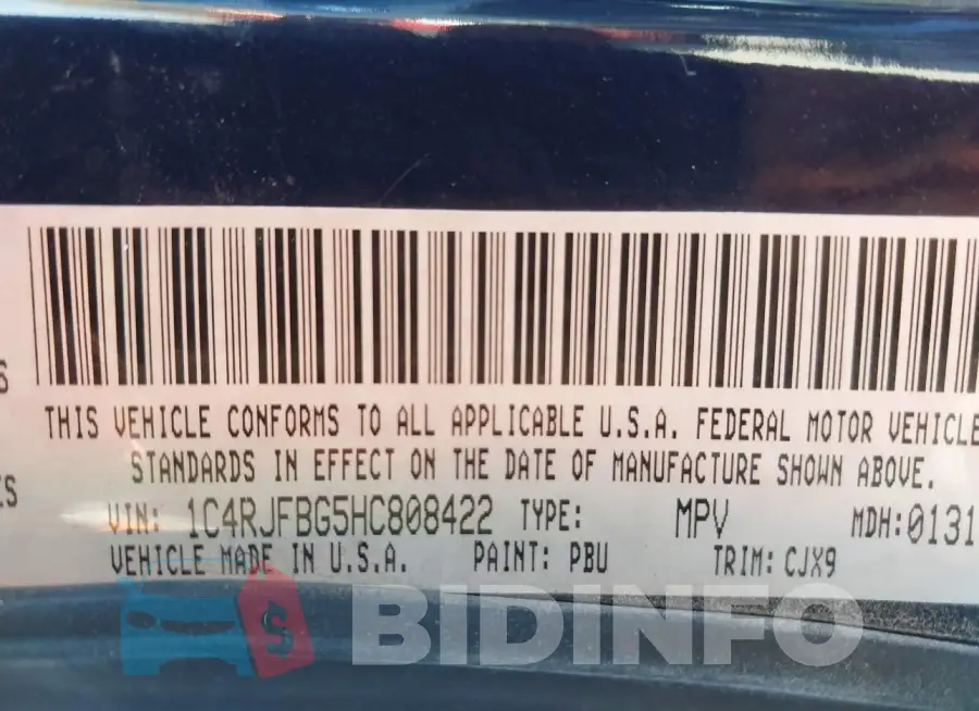 1C4RJFBG5HC808422 Photo# 9