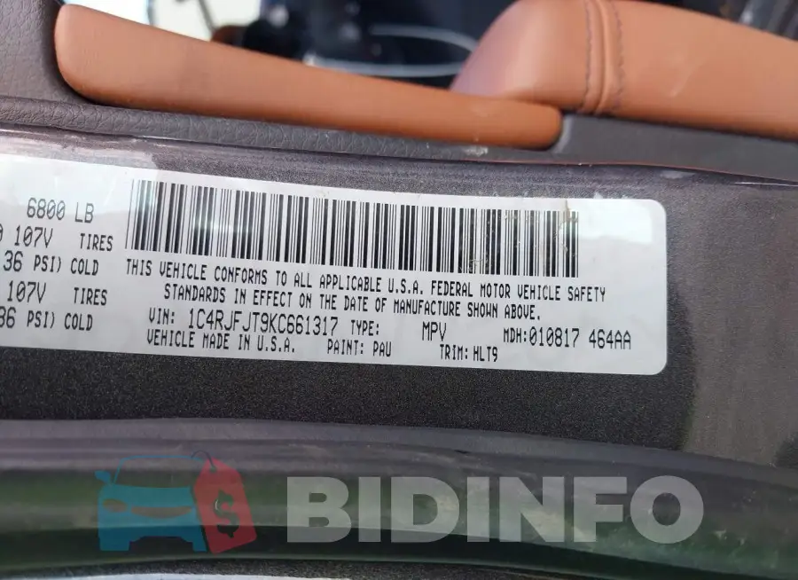 1C4RJFJT9KC661317 Photo# 9
