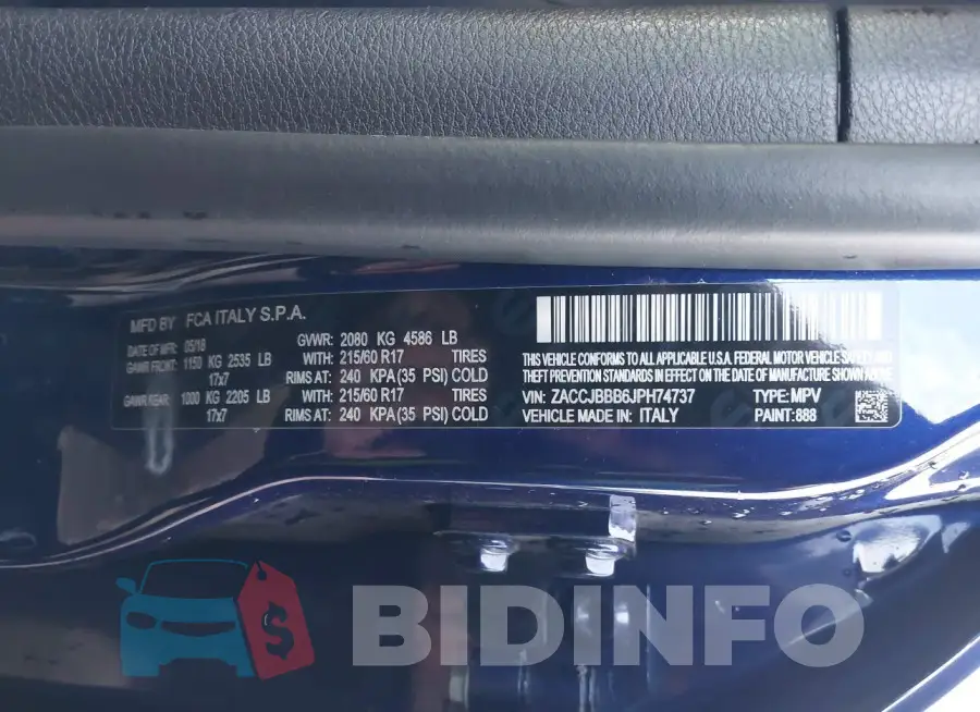 ZACCJBBB6JPH74737 Photo# 9