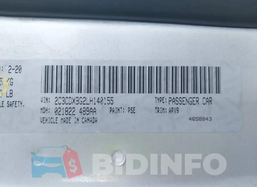 2C3CDXBG2LH140155 Photo# 9