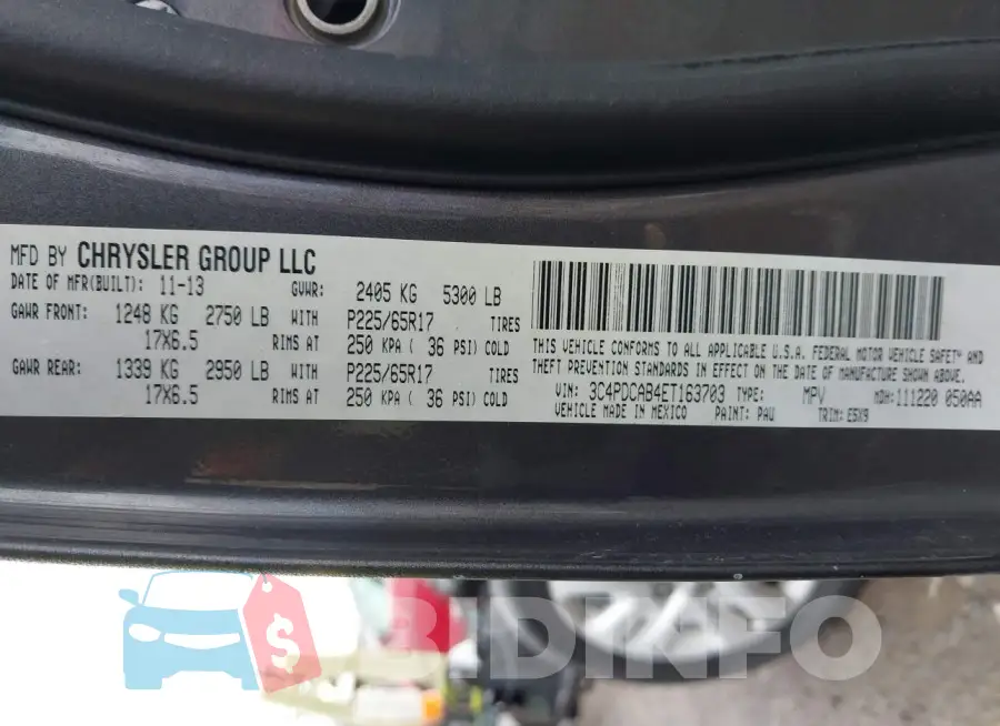 3C4PDCAB4ET163703 Photo# 9