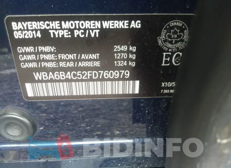 WBA6B4C52FD760979 Photo# 9