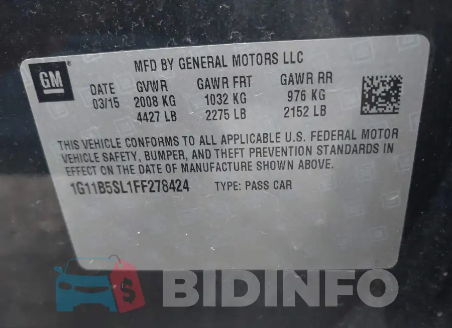 1G11B5SL1FF278424 Photo# 9
