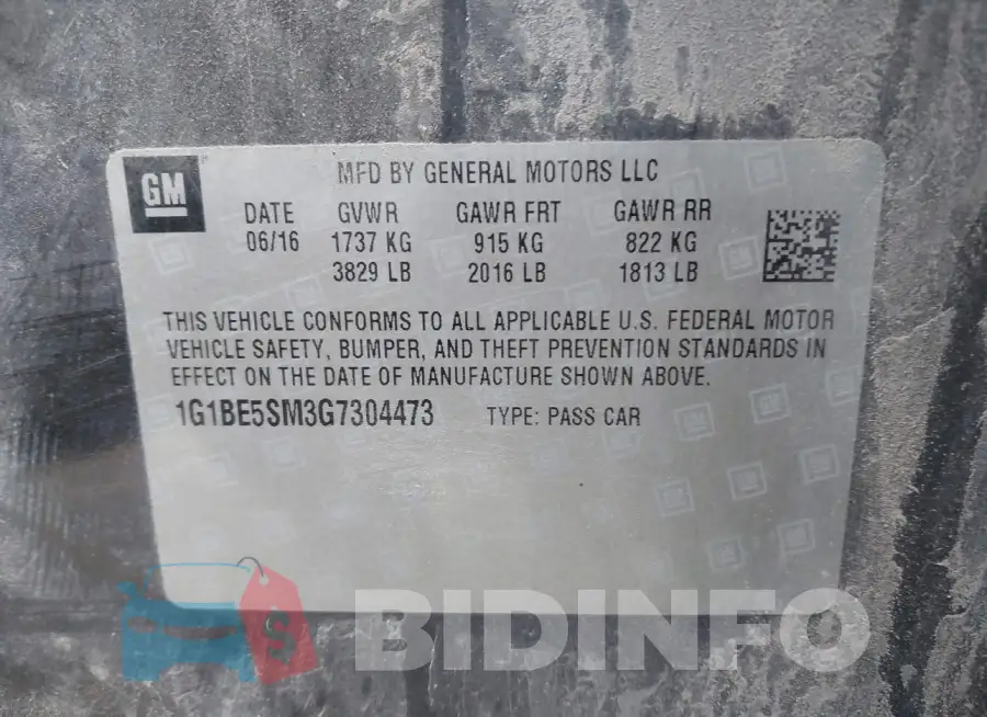 1G1BE5SM3G7304473 Photo# 9