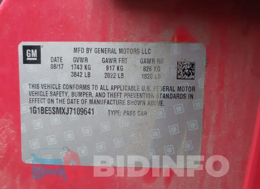 1G1BE5SMXJ7109641 Photo# 9