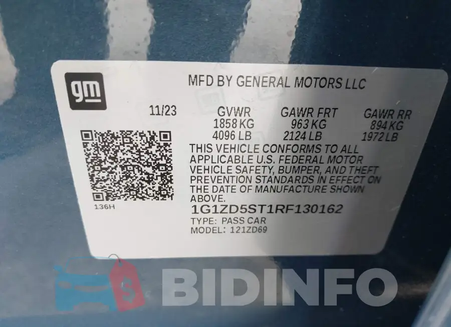 1G1ZD5ST1RF130162 Photo# 9