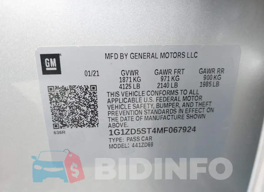 1G1ZD5ST4MF067924 Photo# 9