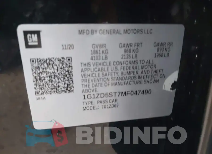 1G1ZD5ST7MF047490 Photo# 9