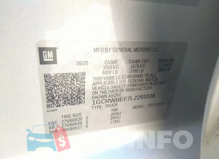 1GCRWBEF7LZ293328 Photo# 9