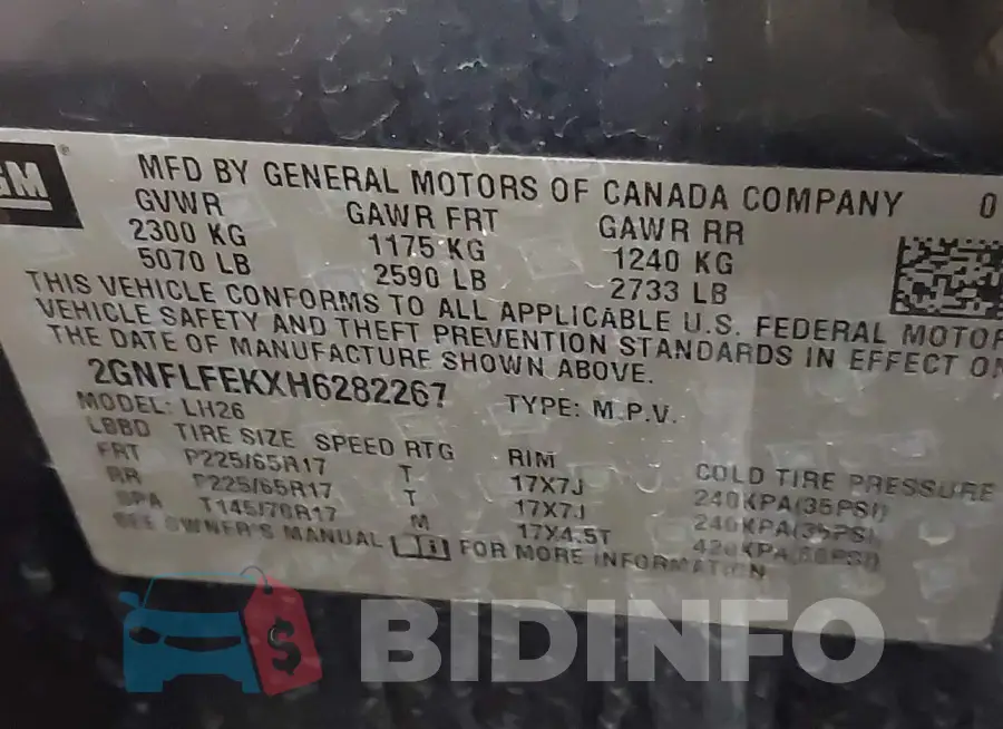 2GNFLFEKXH6282267 Photo# 9
