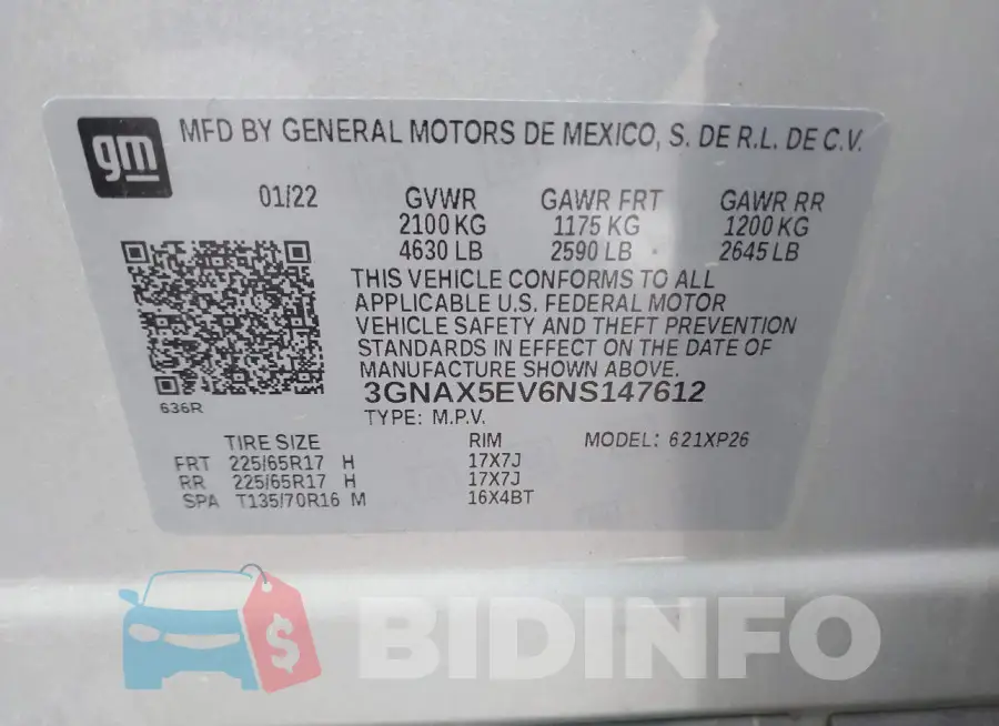3GNAX5EV6NS147612 Photo# 9
