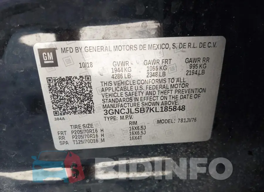 3GNCJLSB7KL185848 Photo# 9