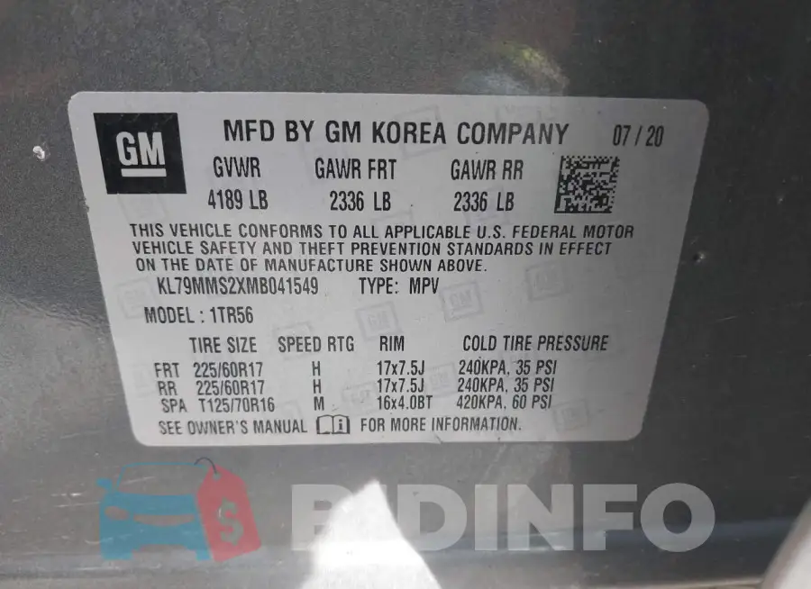 KL79MMS2XMB041549 Photo# 9