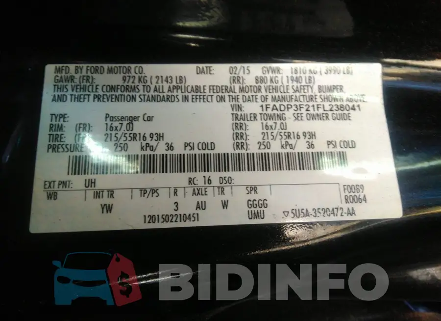 1FADP3F21FL238041 Photo# 9