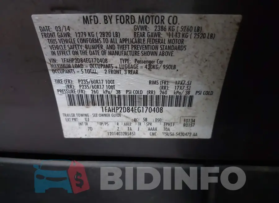 1FAHP2D84EG170408 Photo# 9