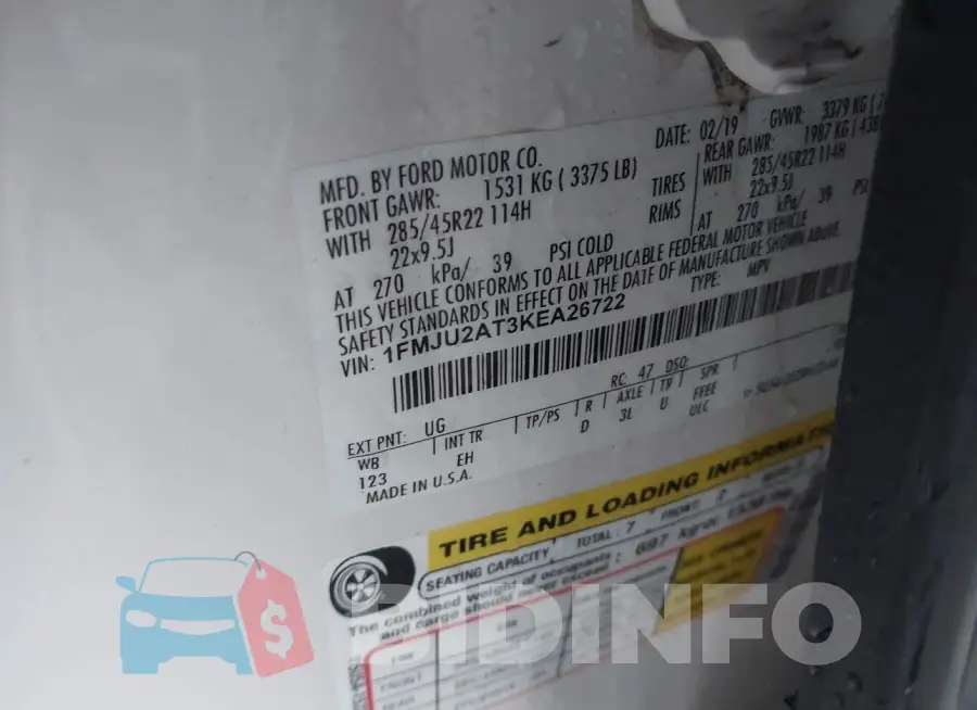 1FMJU2AT3KEA26722 Photo# 9