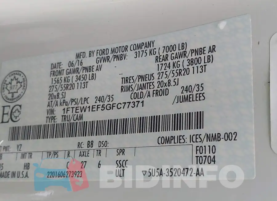 1FTEW1EF5GFC77371 Photo# 9