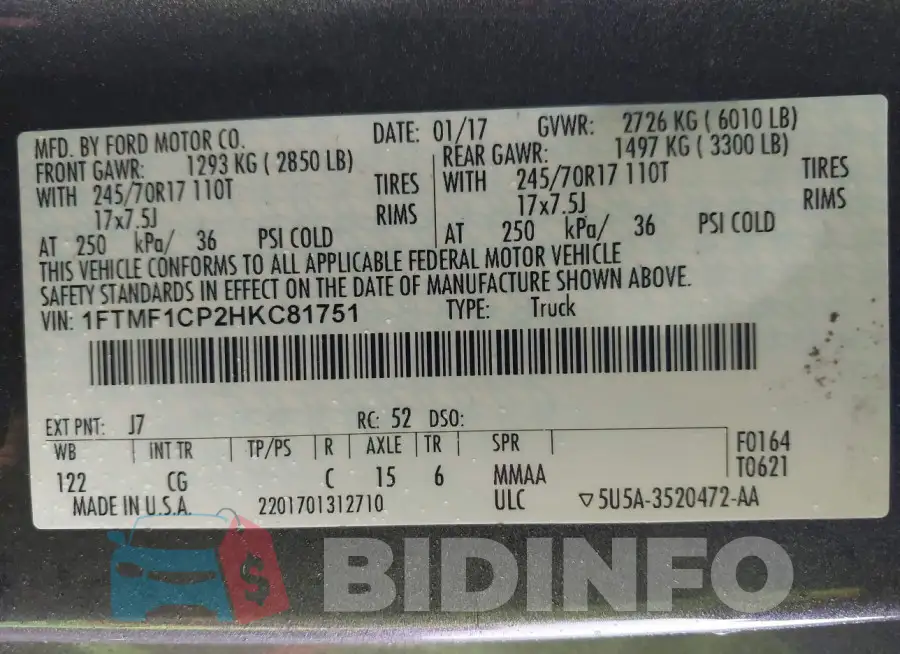 1FTMF1CP2HKC81751 Photo# 9