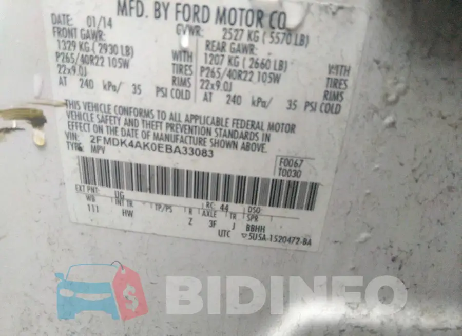 2FMDK4AK0EBA33083 Photo# 9