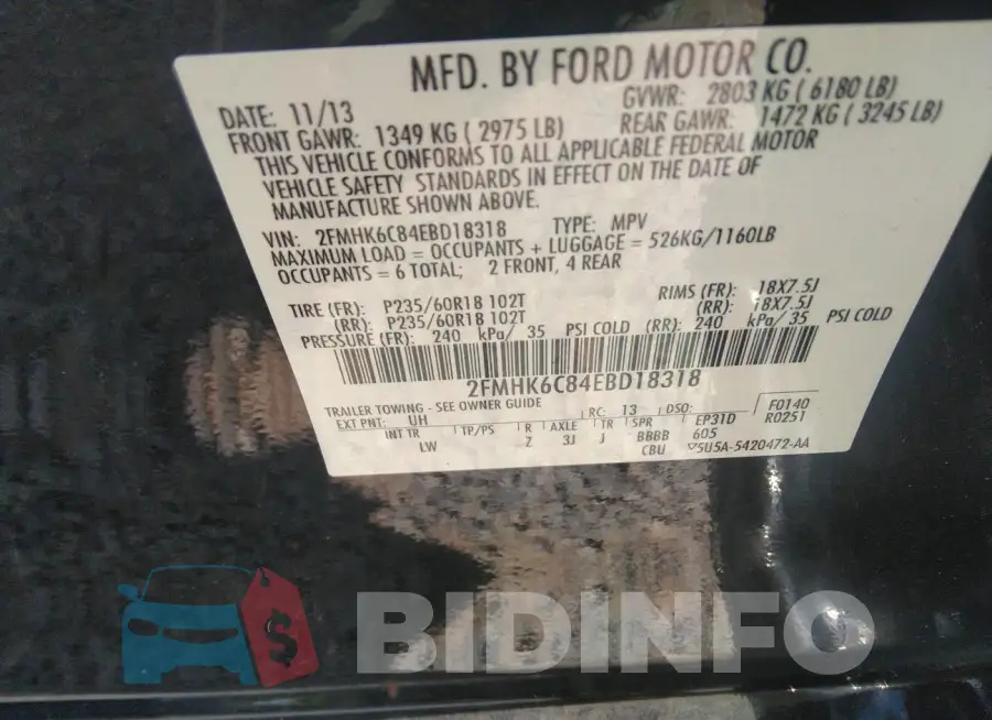 2FMHK6C84EBD18318 Photo# 9
