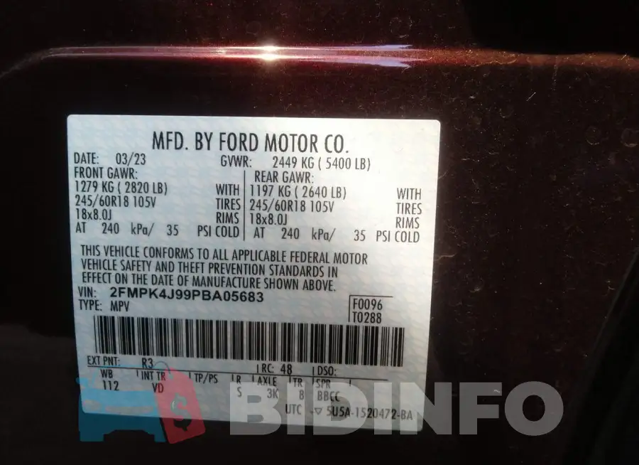 2FMPK4J99PBA05683 Photo# 9