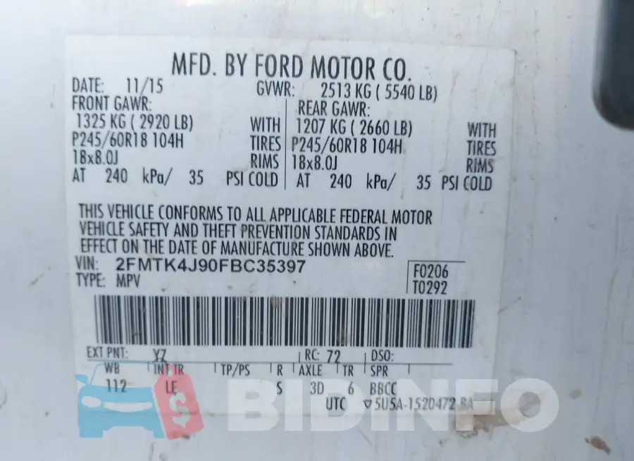 2FMTK4J90FBC35397 Photo# 9