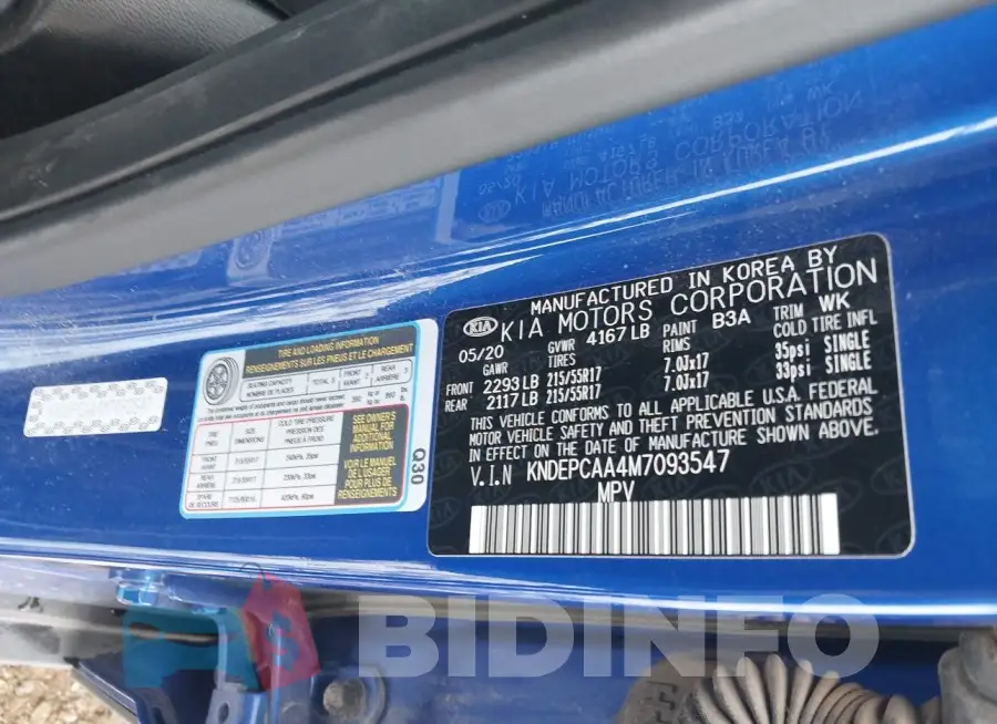 KNDEPCAA4M7093547 Photo# 9