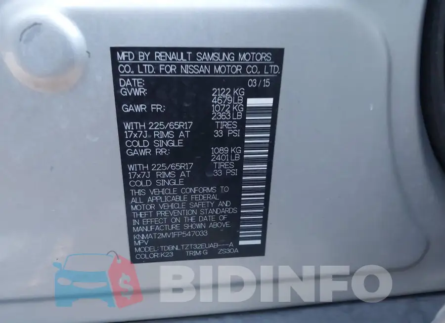 KNMAT2MV1FP547033 Photo# 9