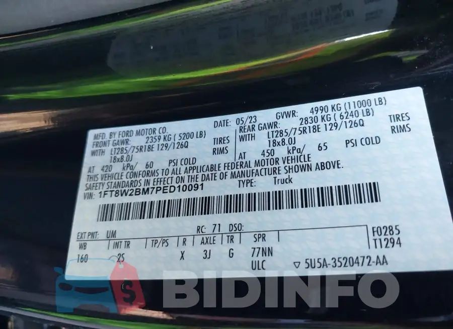 1FT8W2BM7PED10091 Photo# 9