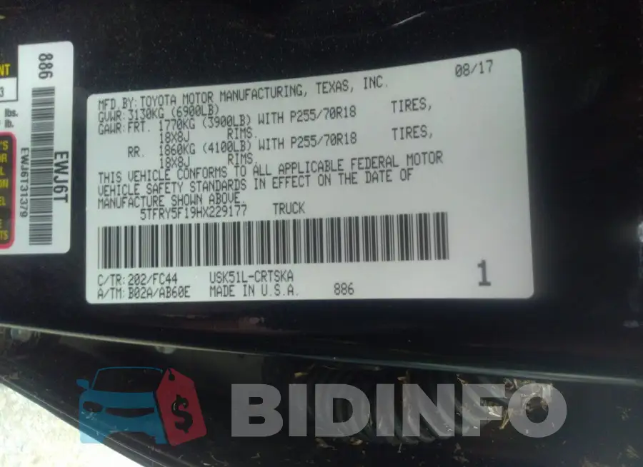 5TFRY5F19HX229177 Photo# 11