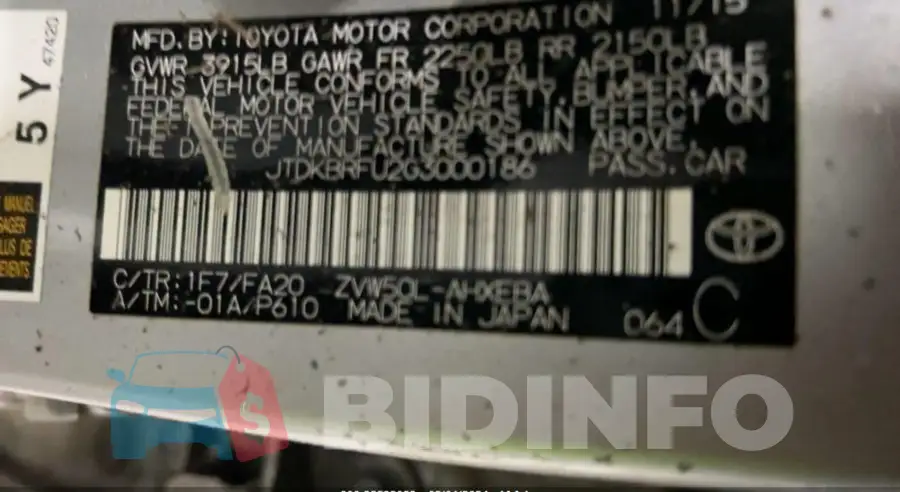 JTDKBRFU2G3000186 Photo# 9