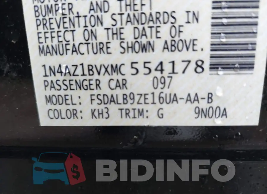 1N4AZ1BVXMC554178 Photo# 9