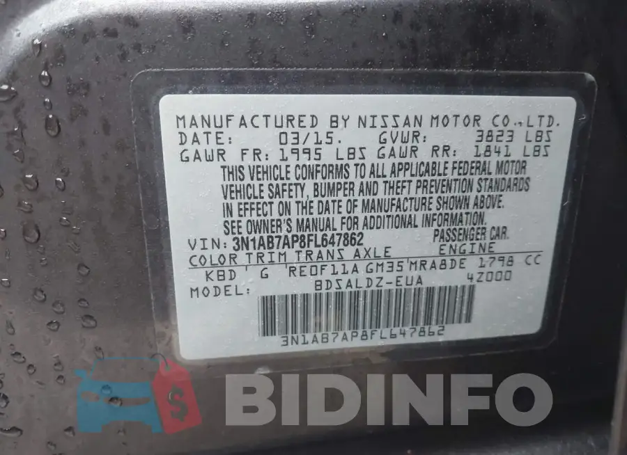 3N1AB7AP8FL647862 Photo# 9