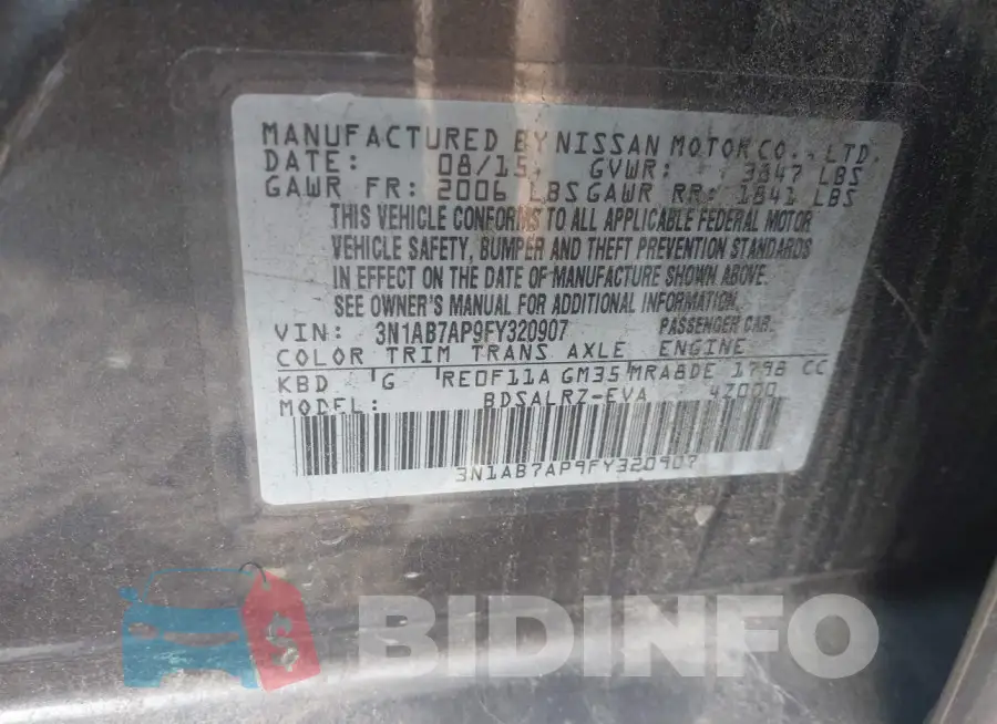 3N1AB7AP9FY320907 Photo# 9