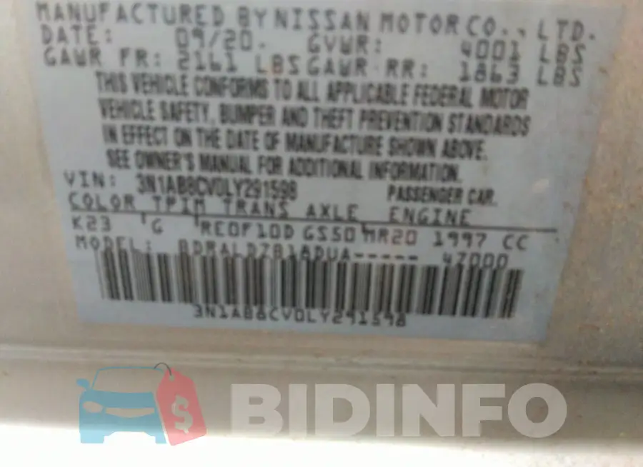 3N1AB8CV0LY291598 Photo# 9
