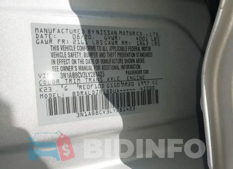 3N1AB8CV3LY281423 Photo# 9