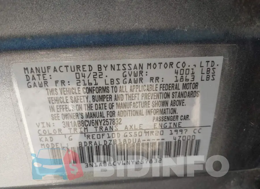 3N1AB8CV6NY257832 Photo# 9